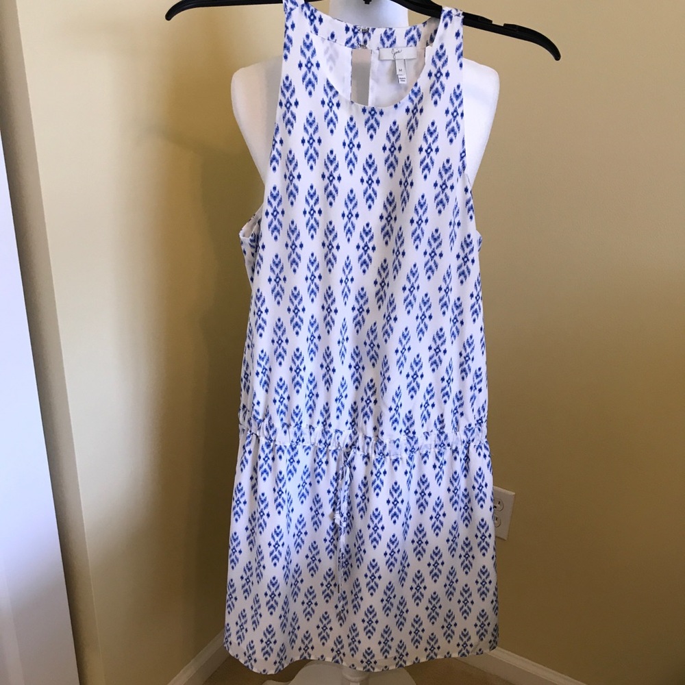 Joie Lined Halter Mini Dress, Blue/White, Size M
